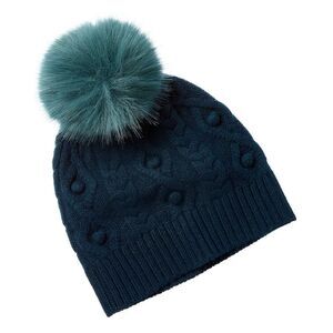 Forte Cashmere Cable Cashmere Hat, Green